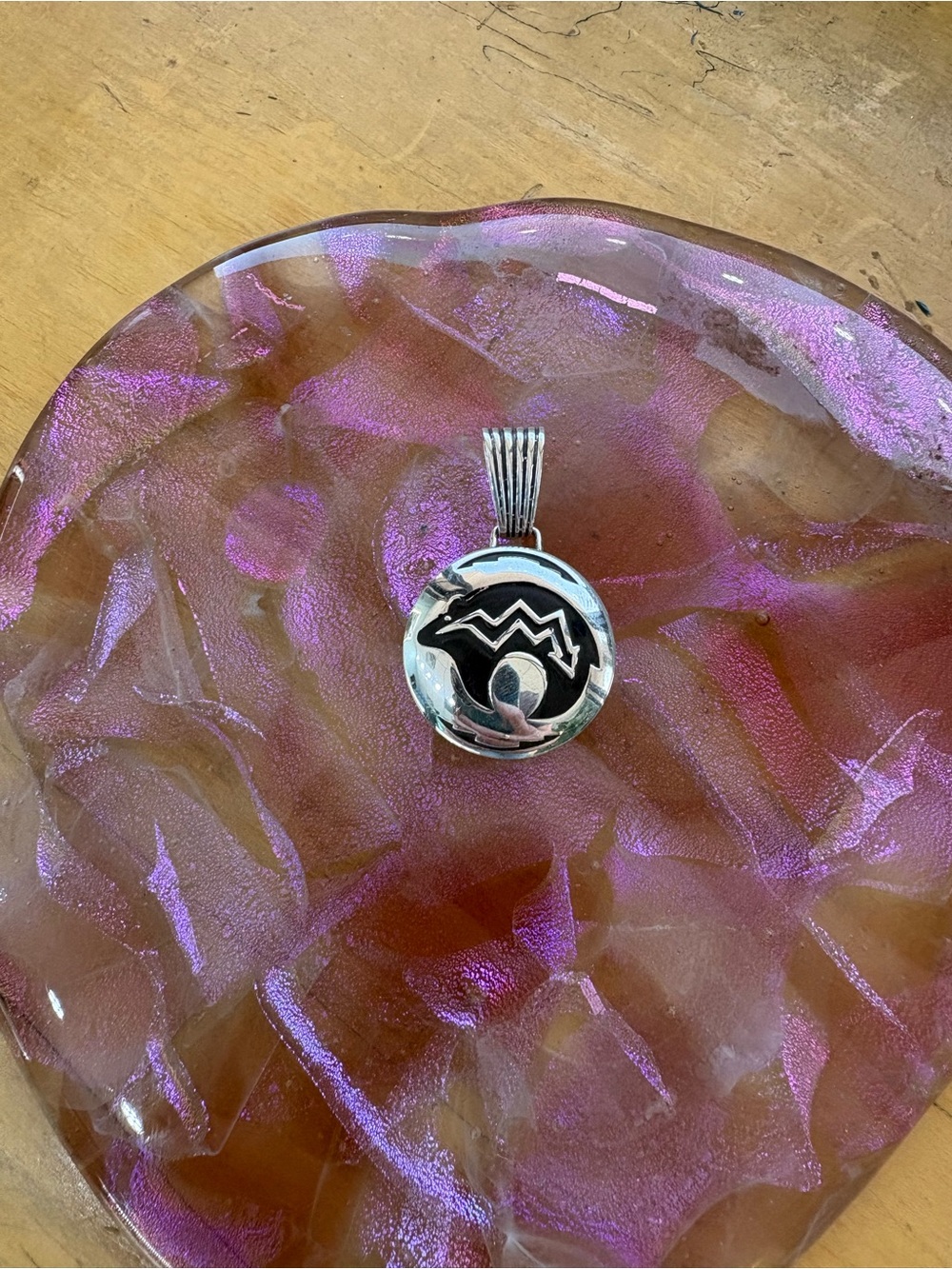 Sterling Silver native American  Black Bear pendant